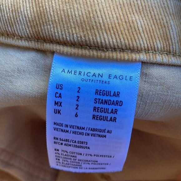 American Eagle High Rise A-Line Super Stretch Corduroy Skirt Size 2 - Picture 7 of 10